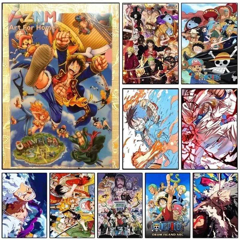 One Piece Luffy Straw Hat Pirates Anime Canvas Wall Art Unframed Single Canvas Print Poster For Bedroom Living Room Home Wall De