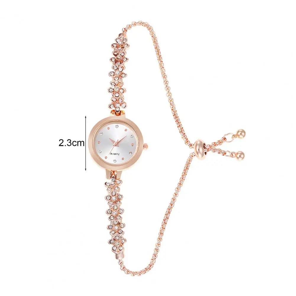Orologio da polso da donna con strass da 2,3 cm, cinturino regolabile con perle finte, quadrante rotondo, orologio da polso al quarzo, accessori per gioielli di moda da donna