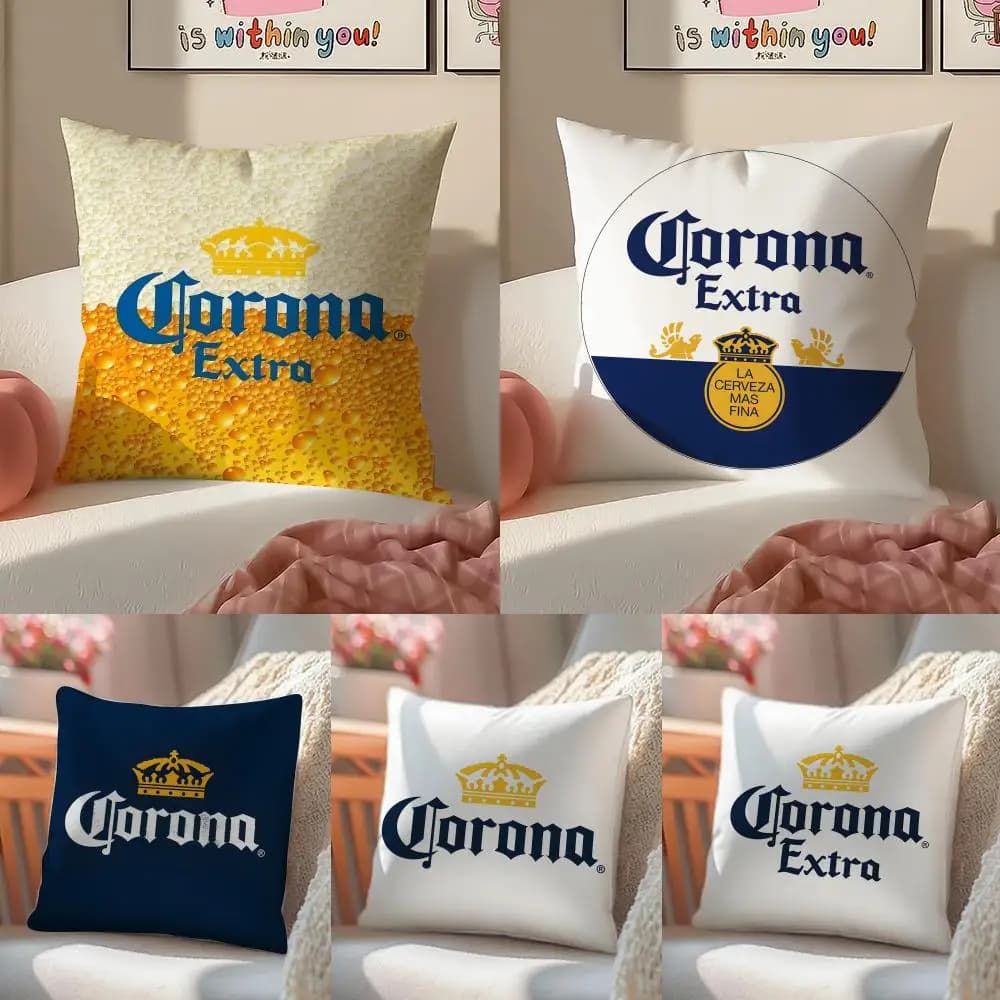C-Corona FASHION BRAND Pillow Case Double-Sided Plush Sofa Cushion Covers Organic Breathable Invisible Zipper