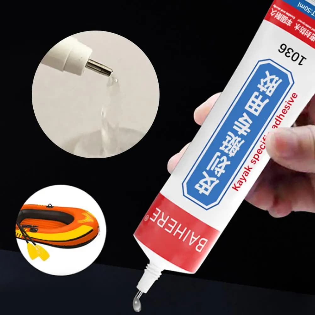 Colla adesiva per riparazione barche gonfiabili in PVC Colla per riparazione SUP Tubi di colla per barche gonfiabili Paddle Board Colla per riparazione tubi kayak 30/50ML