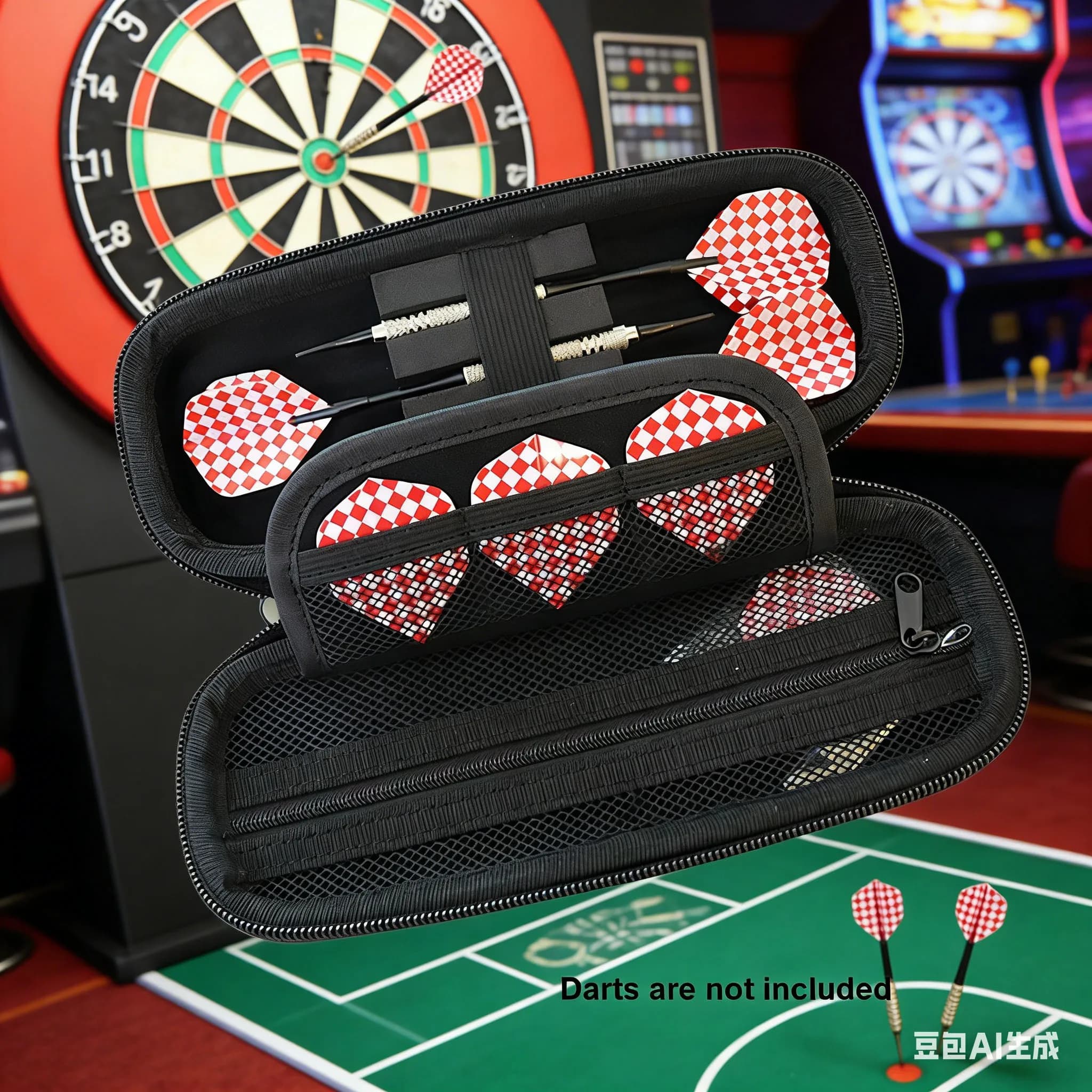 Darts Storage Box EVA Organizer Tip Holder Shafts Carrying Case For 3 Darts, Shafts, Flights, Tips, And Other Accessories