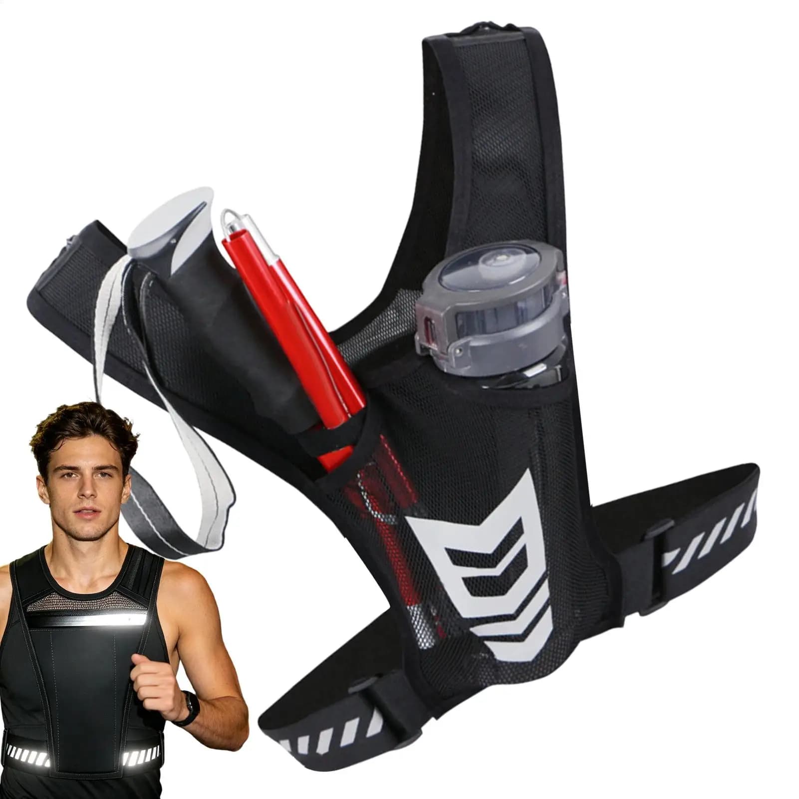 Running Vest Phone Holder Backpack Water Bottle Holder Chest Pack For Women Men Runners Hikers Campers Fishermen Motorcyclists