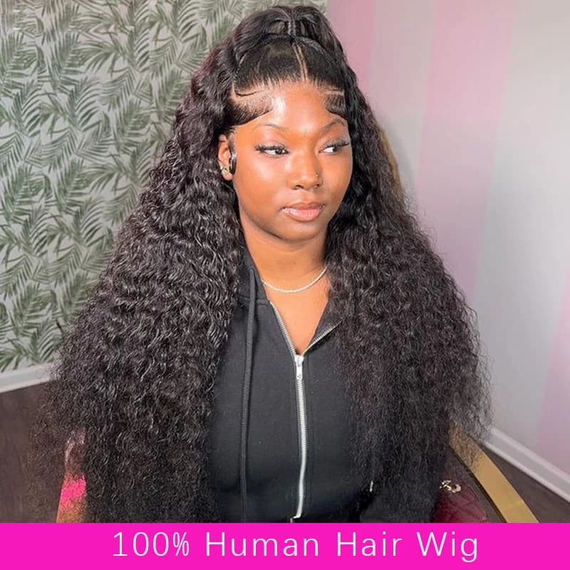 Water Wave 13x6 Lace Front Wigs Human Hair Natural Hairline 13x4 Lace Front Wigs Water Curly Human Hair Wigs Pre Plucked 180%