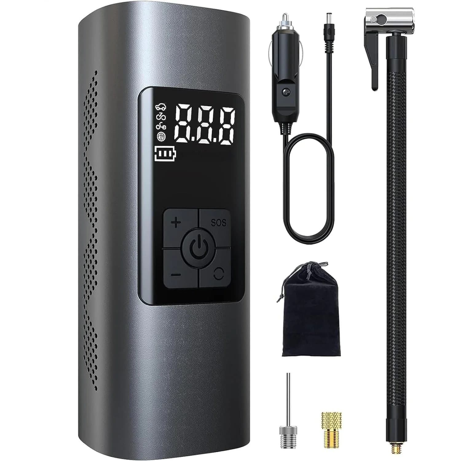 Compressore d'aria per auto Mini pompa ad aria elettrica a doppio uso per gonfiatore per pompa gonfiabile per pneumatici Wireless portatile da 6000mAh Power Bank