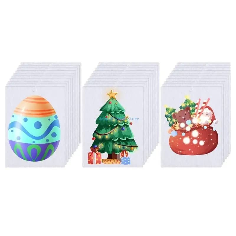 T3LF 30 pezzi Sublimation Sublimation Blank Throweder Air Sheets con cavo elastico fai -da -te per auto