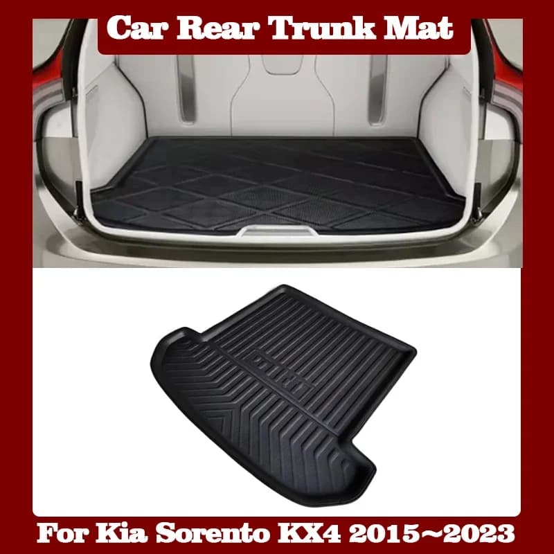 Per Kia Sorento KX4 KX-4 UM 2015 ~ 2023 2022 Auto Baule Posteriore Zerbino Bagagli Liner Vassoio Impermeabile Anti-graffio Pavimento Pad Accessori