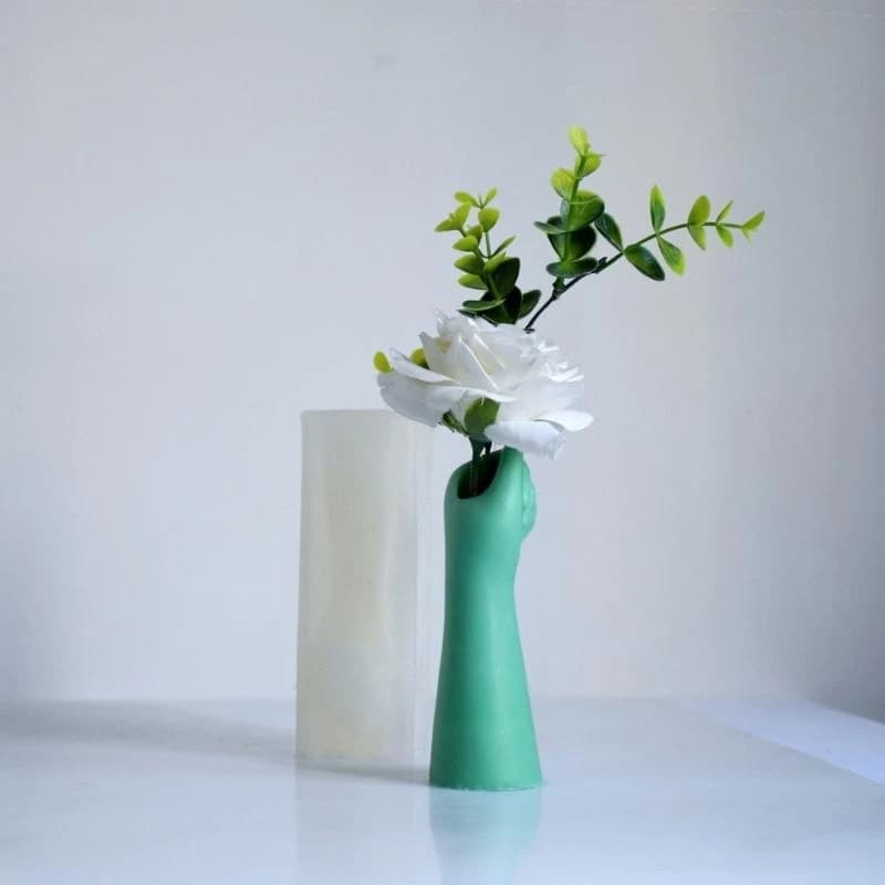 J78F Candles Holder Resin Mold,Gypsum Flower Pot Silicone Molds Hand Epoxy Resin Casting Molds for DIY Jewelry Storage Box