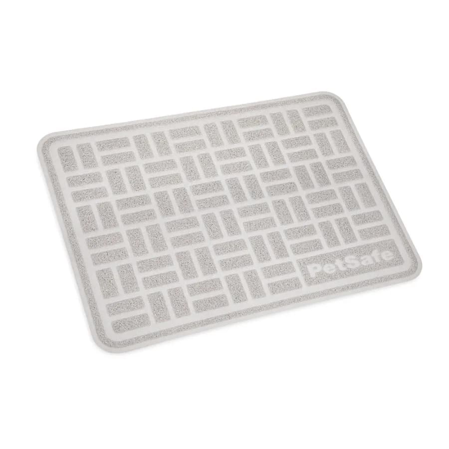 Tappetino Anti-Tracciamento per Lettiera Compatibile con Tutte le Lettiera per Gatti, Antiscivolo, Durevole, Grigio, Grande