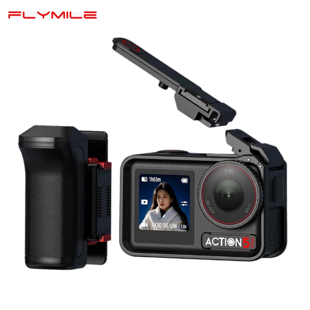 Pulsante dell'obiettivo per fotografia di strada, impugnatura per DJI Osmo Action 5, gabbia originale