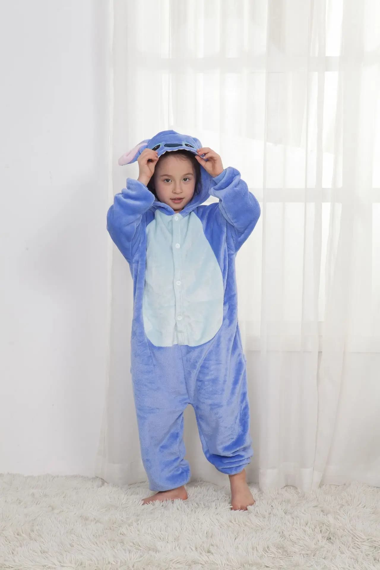 Pigiama tutina da cartone animato scoiattolo animale per uomo e bambino in flanella con teschio autunnale e invernale Pipistrello Stitch