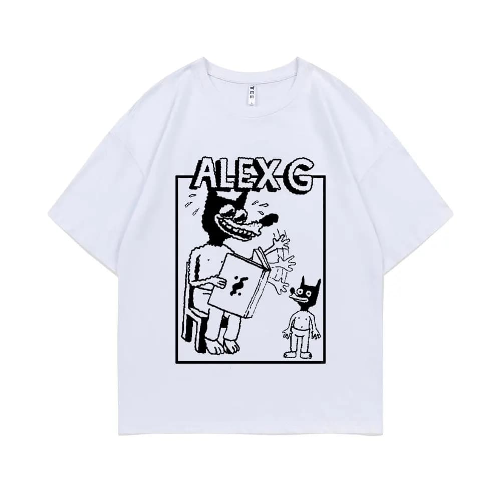 Divertente maglietta con stampa grafica del logo Sandy Alex G, maglietta estiva da uomo e donna, in puro cotone, casual, vintage, alla moda.