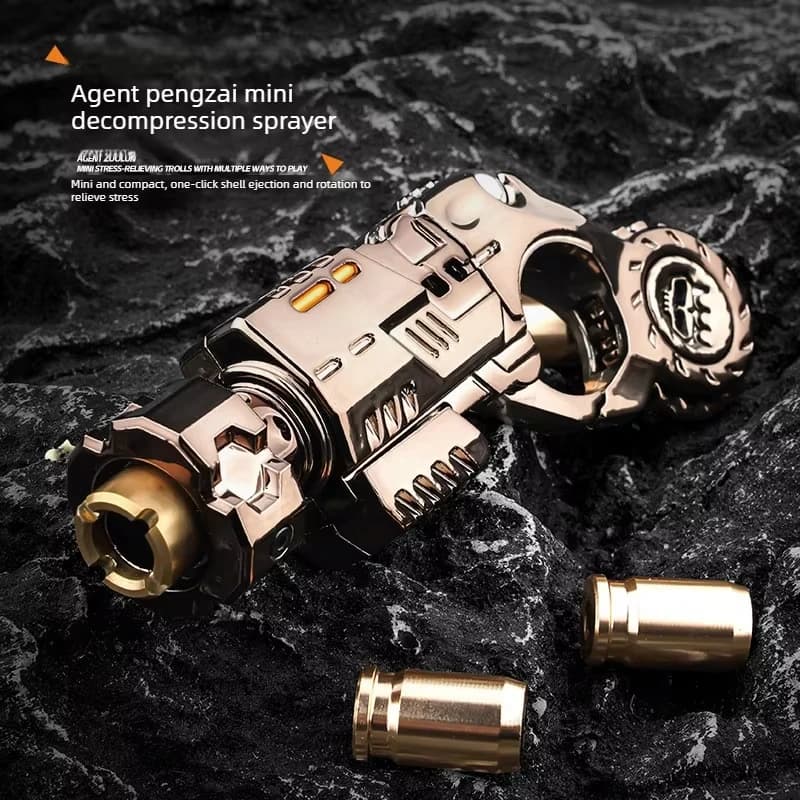 Mini Giocattolo Antistress in Metallo EDC, Spinner a Rullo a Forma di Pistola, Slider Meccanico, Anello a Cricchetto per Adulti
