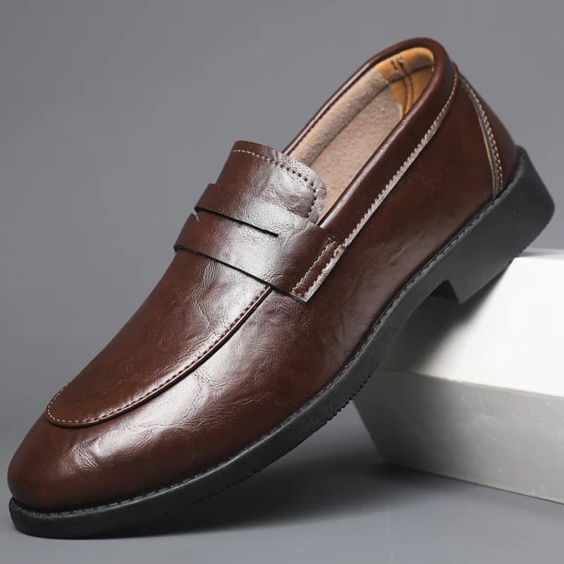 Scarpe casual da uomo in pelle, comode slip-on, mocassini eleganti, calzature classiche da lavoro, scarpe da uomo.