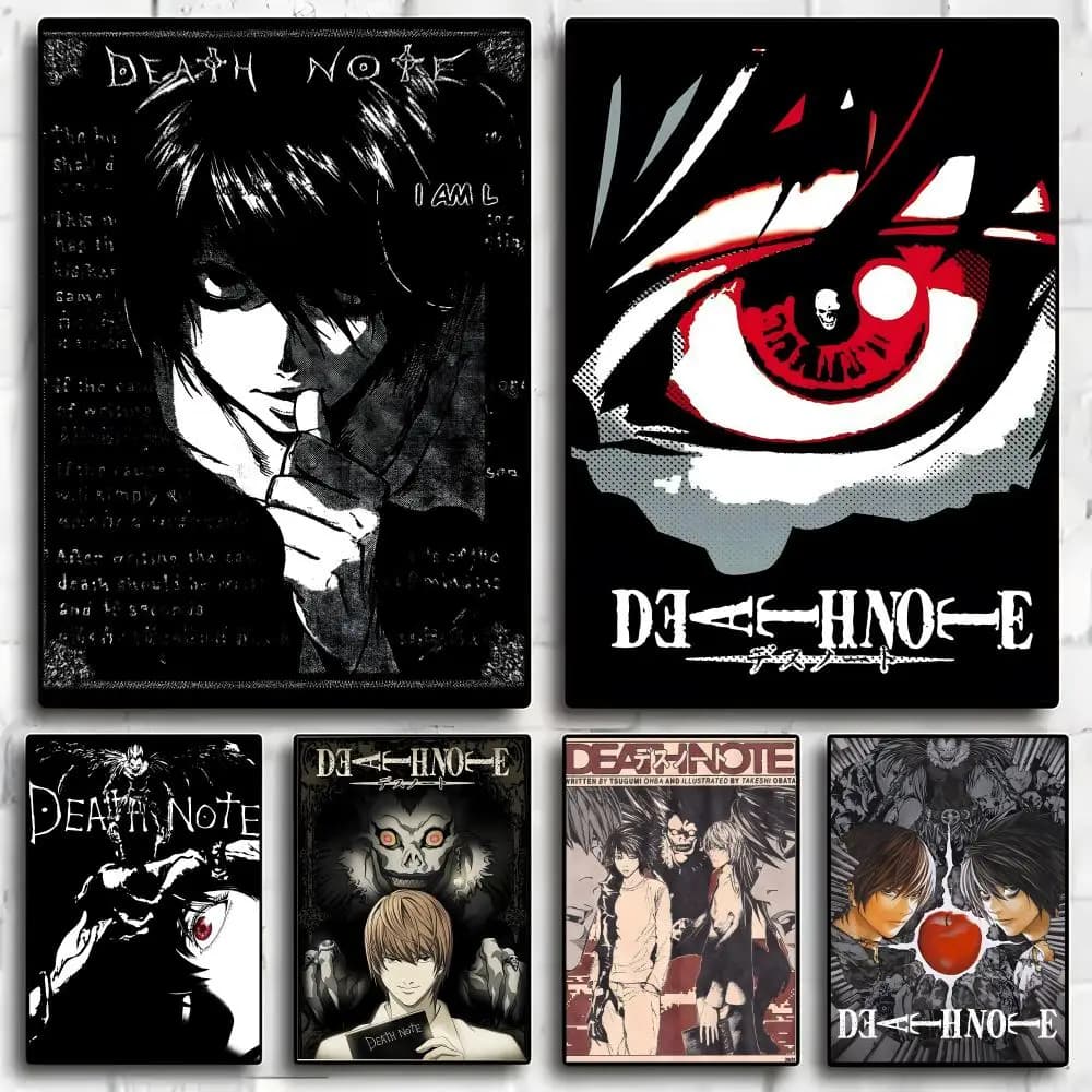 Death note Cool comics Painting Calligraphy Exhibition poster photo oil painting canvas synthetic fiber for living dining room