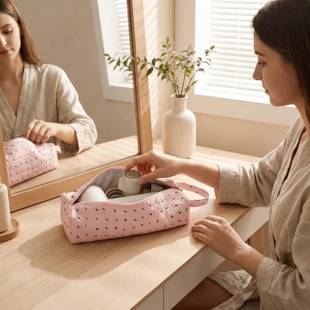 Large Capacity Hair Dryer Storage Bag With Handle Zipper Curler Storage Bag Multi-Functional Lightweight