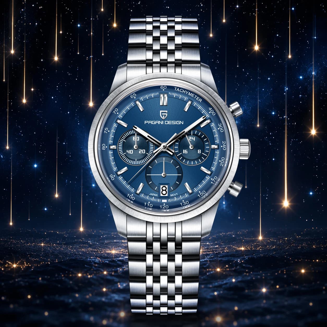 PAGANI DESIGN New Men's Watches Business Quartz Watch For Men Speed Chronograph Stainless steel 100M Waterproof Auto Date Watch