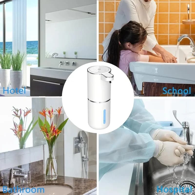 Automatic Foam Soap Dispenser, Touchless Infrared Sensor Electric Dispenser, USB Rechargeable for Bathroom and Kitchen