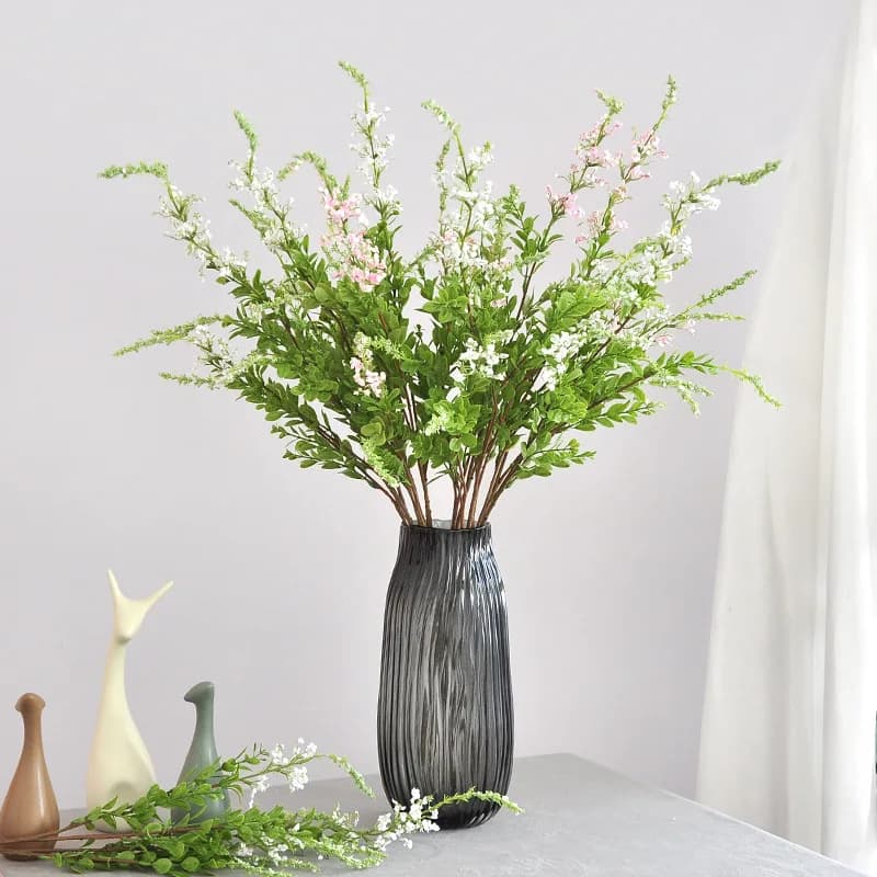 5 Pcs Artificial Yangsu Grass Fake Flowers Garden Wedding Decoration Bouquet Home Party Flower Arrangements Accessories Lavender