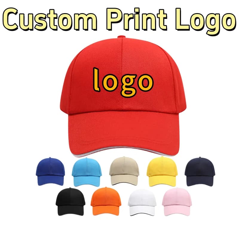 Cappellini da Baseball Personalizzati con Logo Stampato, Nuovo Modello in Poliestere e Cotone, Set da Sei Pezzi, Cappelli alla Moda con Visiera a Becco d'Anatra per Uomo e Donna