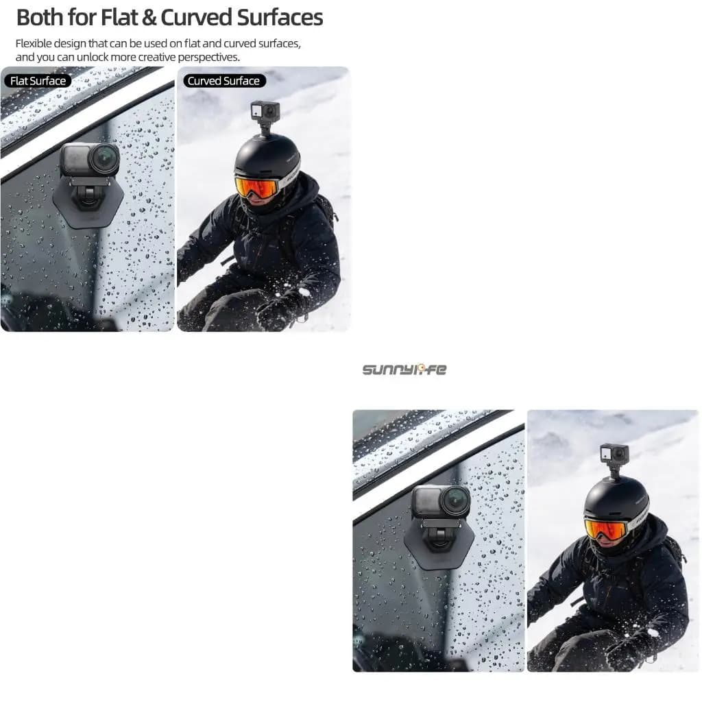 Compactly Adapter Mount for Action 6 Cameras Adhesive Base Adjustable Angles Design for Travel Recording