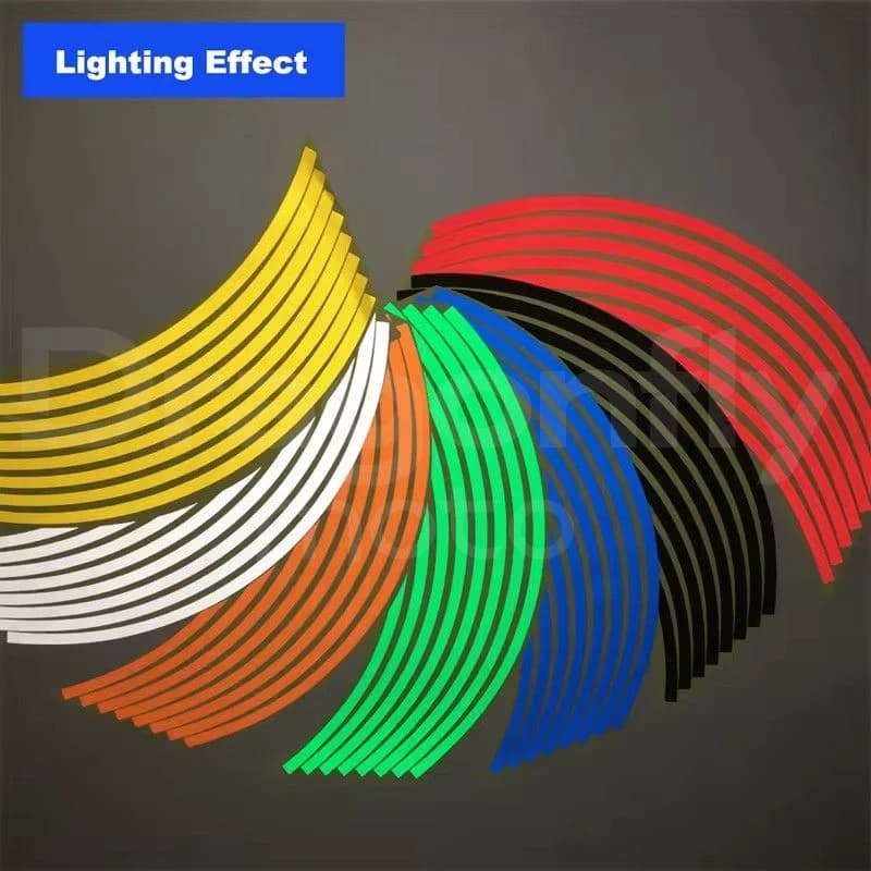 1 Pair PVC Motorcycle 18-inch Wheel Rim Stickers Modified Wheel Stickers Tire Reflective Stickers Wholesale DropShipping