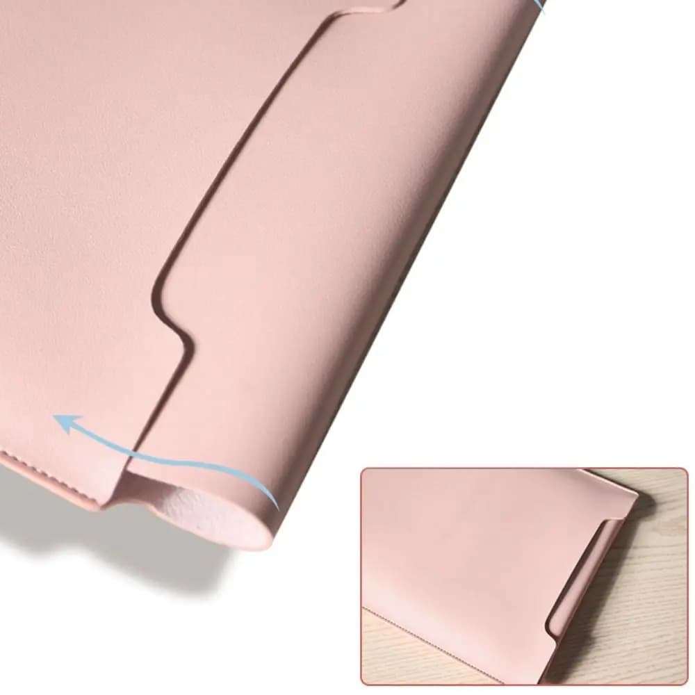 Custodia per Laptop in Pelle PU da 14 Pollici, Regolabile, Impermeabile, Ultra Sottile, Antimacchia, con Supporto Integrato