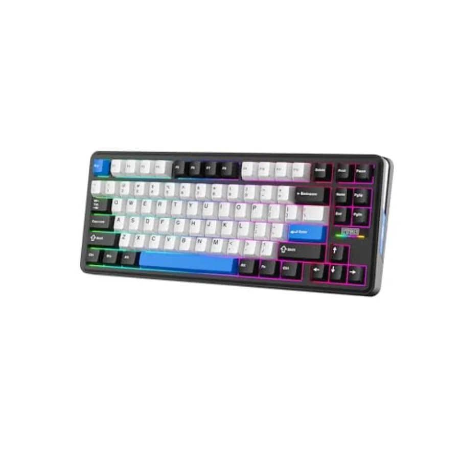 Gaming/Office/PC/Mac keyboard with gasket-mounted creamy jade linear switches pre-lubed hot-swappable wireless BT5.0/2.4GHz/USB