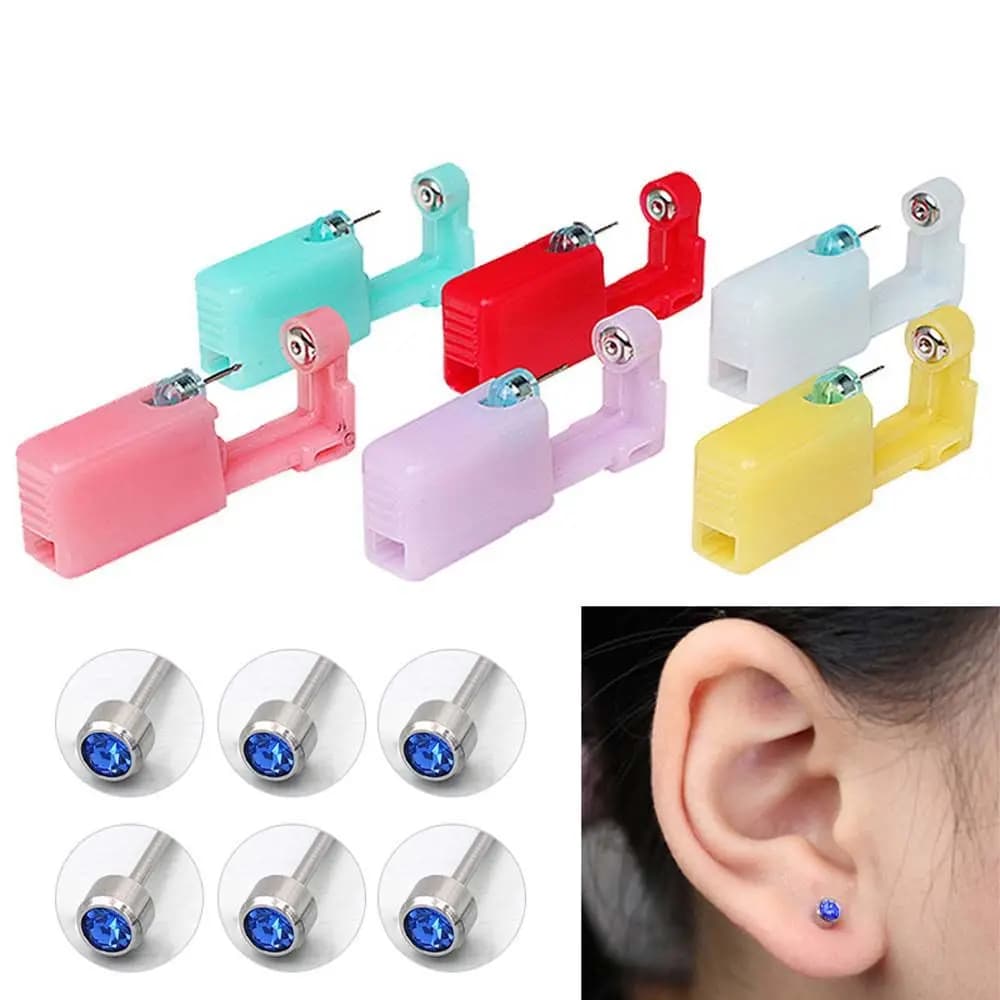 Professionale Trago Orecchio Cartilagine Nessun Dolore Orecchino Piercer Macchina Usa E Getta Naso Orecchio Piercing Strumento Helix Piercing In Acciaio