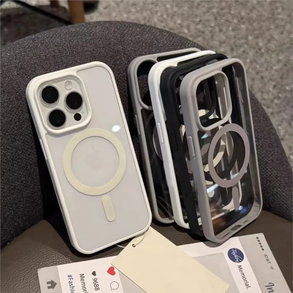 Transparent Magnetic Case For iPhone 17 16 15 14 12 11 13 Pro Max 17e 16e For Magsafe Wireless Charging Protect Cover