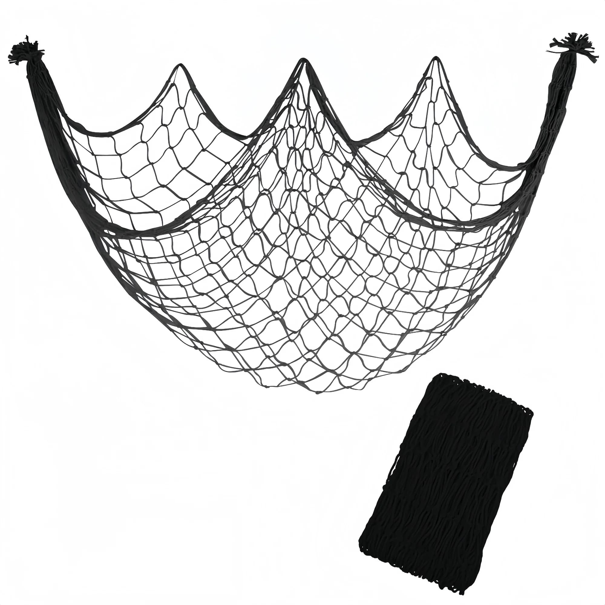 Decorazione rete da pesca da 80x40 pollici, rete nautica in materiale naturale spesso, decorazione da soffitto per tavolo da parete per la festa di Natale di Halloween