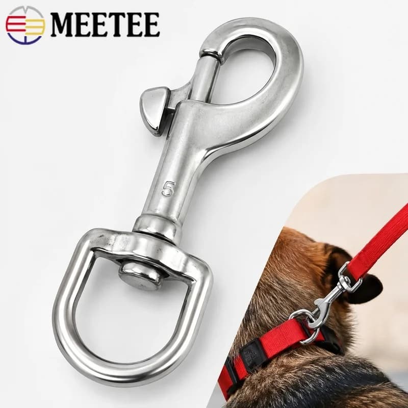 1-4Pcs 65-100mm 304 Stainless Steel Swivel Snap Hook Carabiner Clasp Dog Leash Clip for Harness Bag Strap Flagpole Rope Keychain