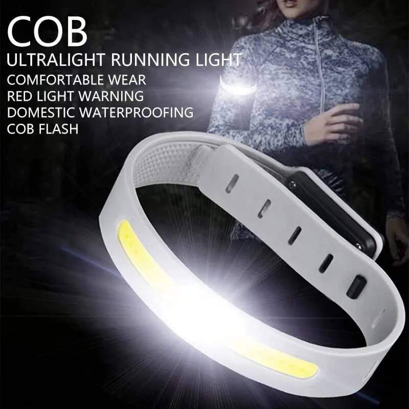 Luce LED COB per Braccio 350mAh 500LM, Luce di Avvertimento per Corsa Notturna, Bracciale per Braccio/Gamba, Ricaricabile USB Type-C, Impermeabile IPX4