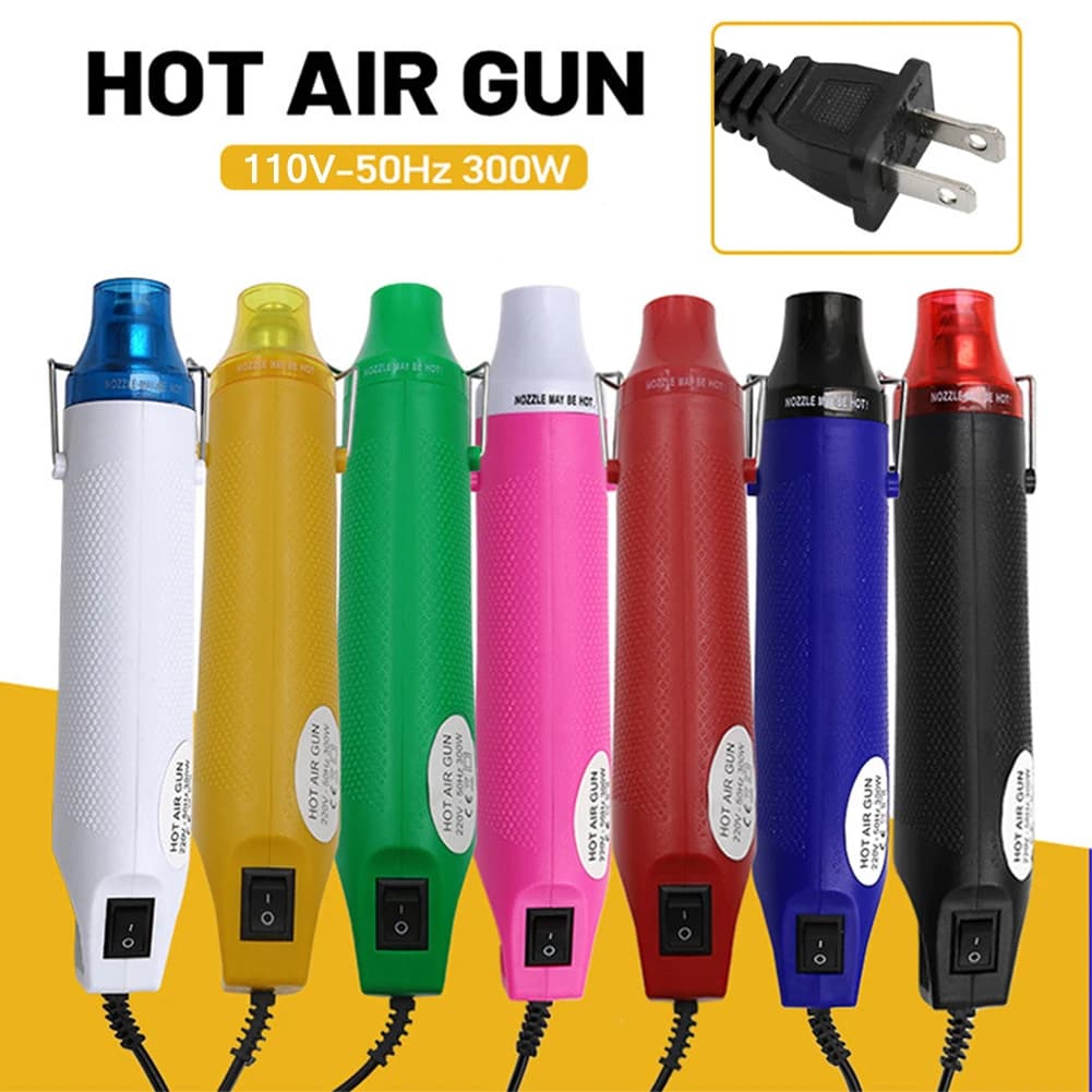 300W Hot Air Gun Portable Mini Heater for DIY Craft Embossing Shrink Wrapping PVC Multi Function Handheld Electrical Heat Tool