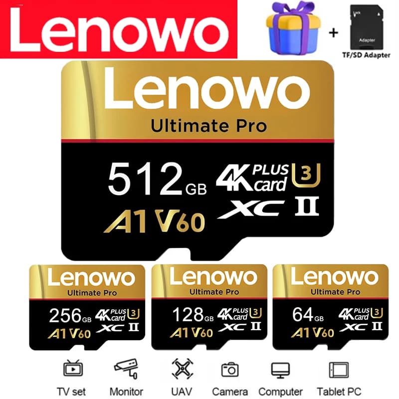 Fast SD Cards 64GB 256GB 128GB Memory Card TF Cards Micro TF SD Card V60 Waterproof Temperature Proof for Camera/Drone/Laptop