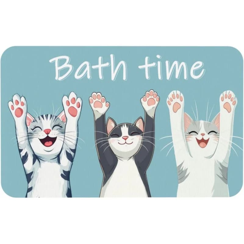 Simpatico Tappetino da Bagno a Forma di Gatto, Assorbente e Antiscivolo ad Asciugatura Rapida per Bagno, Doccia e Lavandino