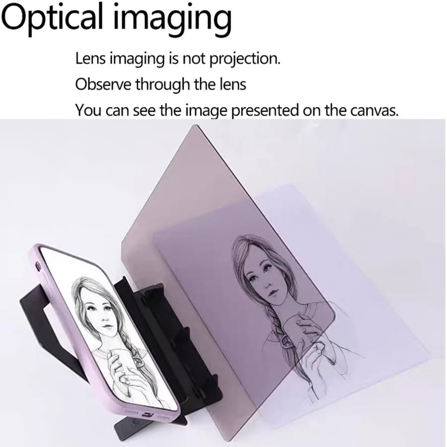 Portable Optical Drawing Copying Board Imitation Tracing With Projection Screen Learning Tool Suitable For Mobile Tablet