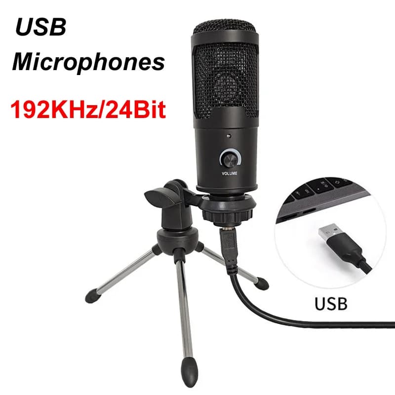 Microfoni a condensatore USB da 1.5m Mic per PC Computer portatile canto Gaming Streaming Studio di registrazione Video YouTube Microfon