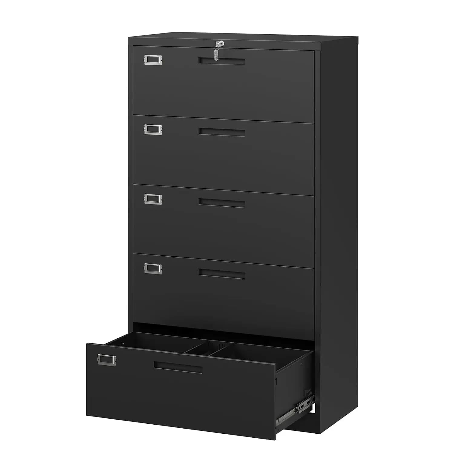 Metal Lateral File Cabinet with Lock, 5 Drawer 35.4" Wide Office Storage for Legal & Letter Folders, Customized