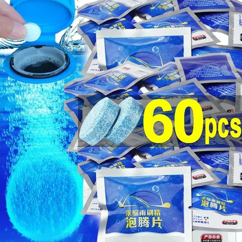 2/100pcs Car Windscreen Wiper Solid Cleaner Effervescent Tablets Cleaning Windshield Window Glass Water Dust Washing Cleaner