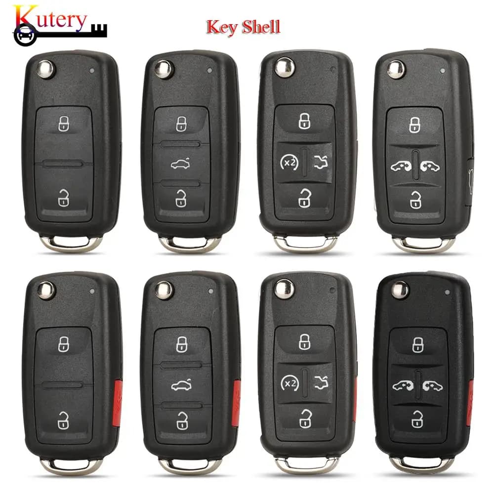 Jingyuqin Shell remote car key for VW/Volkswagen Tiguan Golf Sagitar Polo MK6 Touareg Seat 2/3/4 1 buttons Cover key case