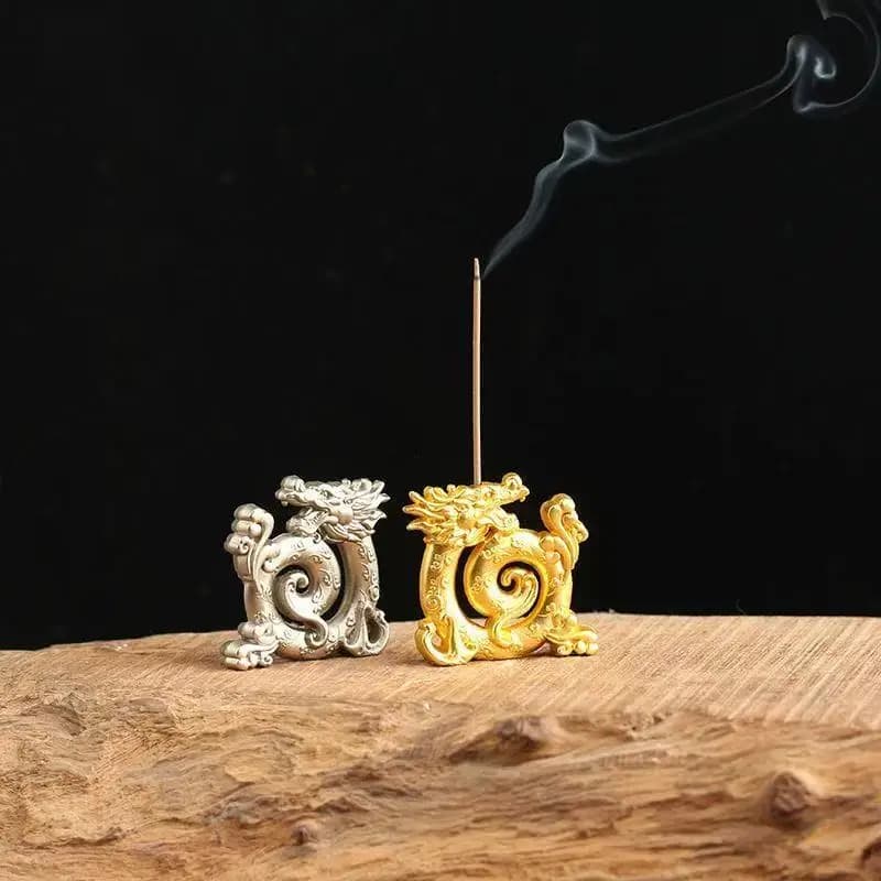 Porta bastoncini di incenso drago antico Porta bastoncini per bruciatore di incenso Piastra di linea Base bobina in legno di sandalo Studios Decorazione della casa Regalo