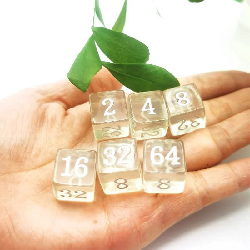Dadi con numeri uniformi nei giochi di backgammon Dadi in plastica acrilica con bordo affilato per giochi di backgammon larghi da tavolo