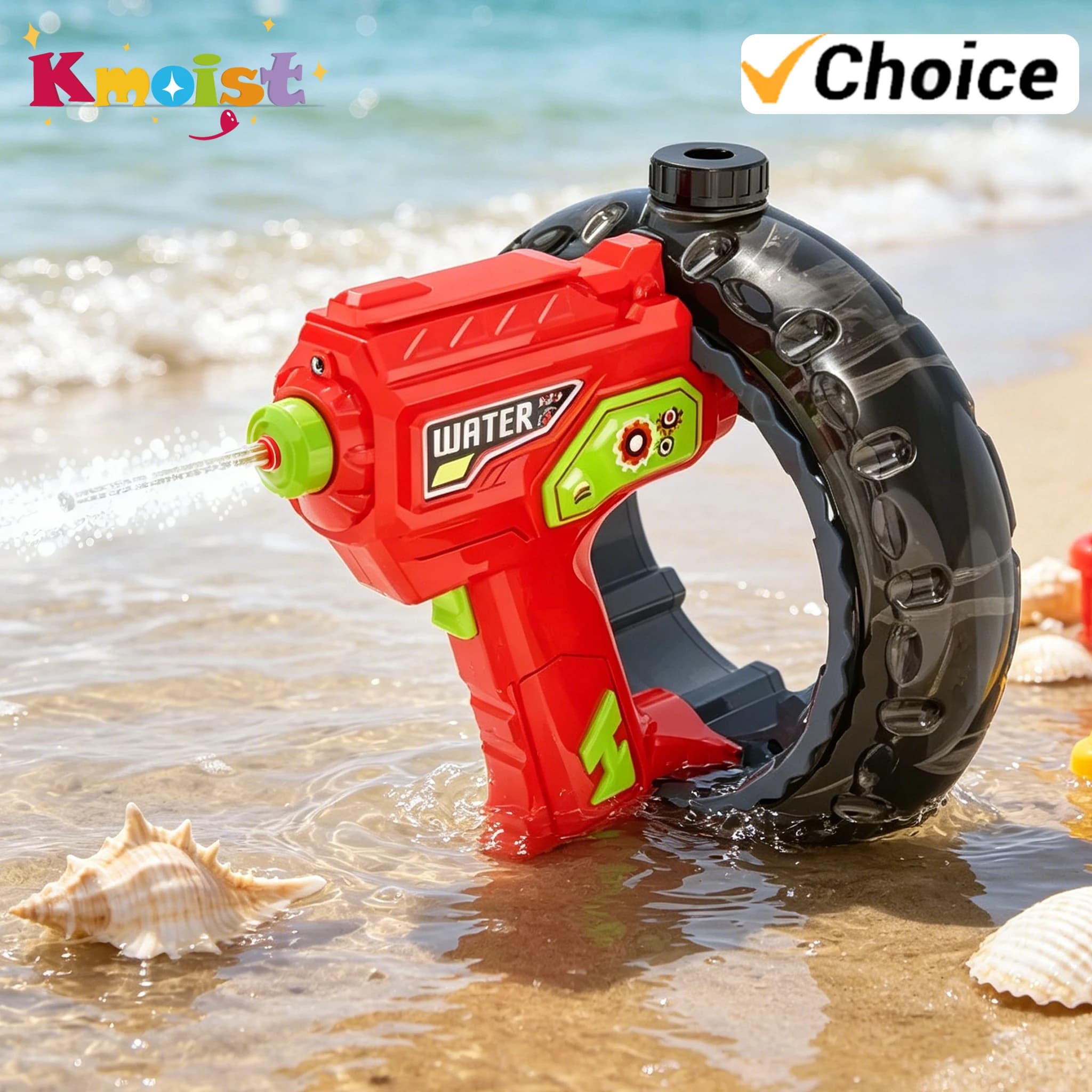 Pistola ad Acqua Elettrica con Anello Luminoso, Grande Capacità, Giocattolo per Bambini e Adulti, Ideale per Spiaggia e Attività all'Aperto