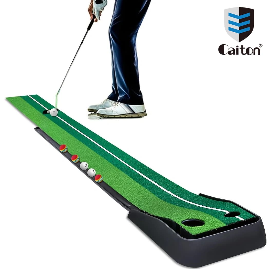 Caiton Tappetino da golf da 10 piedi con ritorno automatico della palla – Uso interno ed esterno, regalo perfetto per il golf per casa, ufficio e cortile.