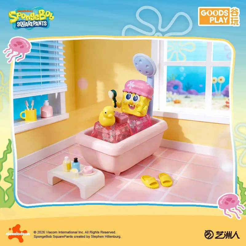 Portachiavi Blind Box SpongeBob SquarePants Ufficiale Collezione Film Personaggi Mr Krabs Squidward Statuetta Giocattolo Cartone Animato Carino
