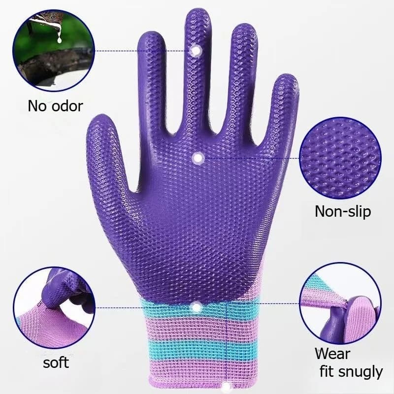 Guanti Resistenti con Buone Prestazioni Antiscivolo, Comodi da Indossare, Texture Morbida, Serie in Nitrile Resistente all'Usura, Accessori di Sicurezza