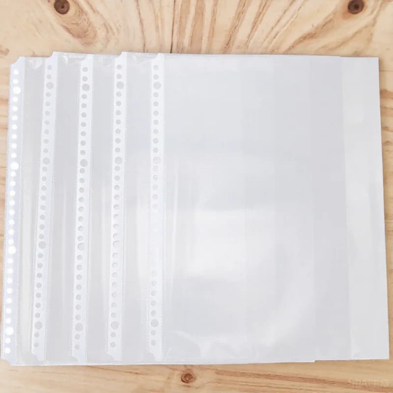 100 pezzi cartella pagina interna sacchetto trasparente A4 30 fori foglio di protezione per raccoglitore sacchetti di archiviazione documenti sacchetto di plastica trasparente allentato