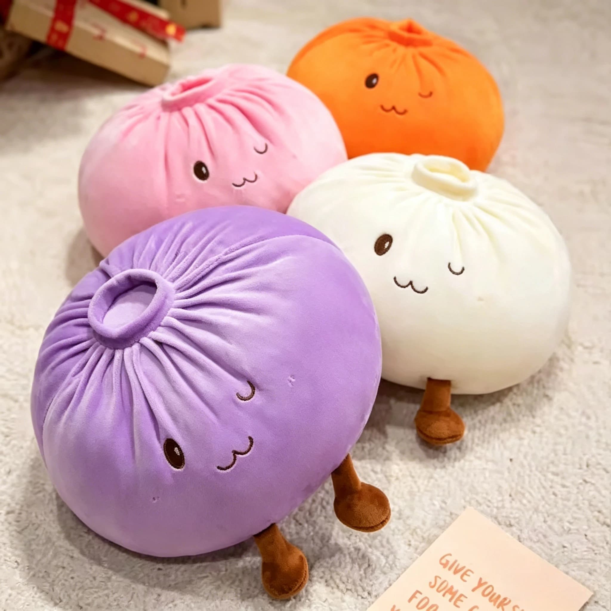 Cute Slow Rebound Bun Cushion Kawaii Room Decor Stuffed Food Throw Pillow Fluffy Squishy Steamed Bun Stress Relief Gift