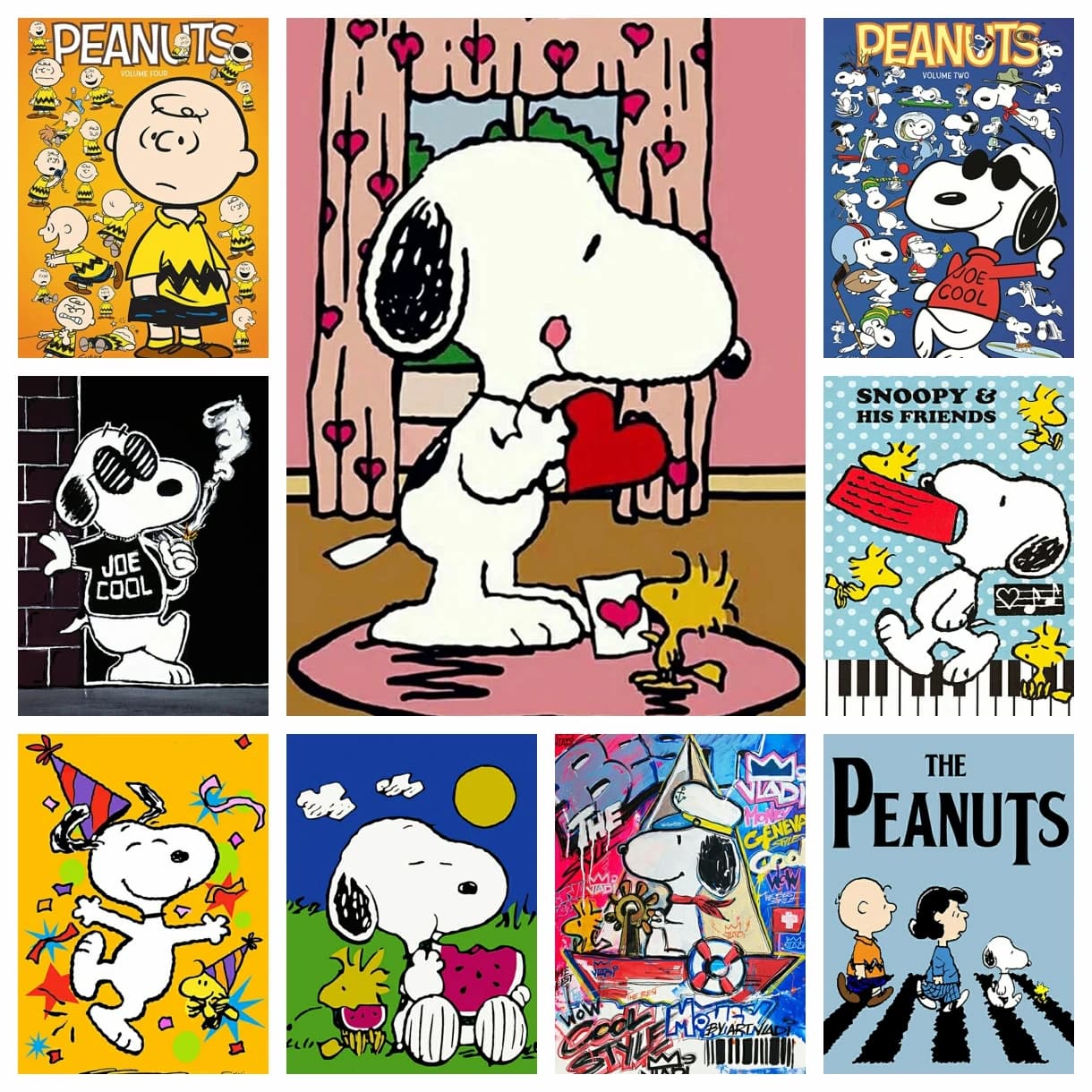 Snoopy Cute Fun Graffiti Comic Peanuts Dog Diamond Painting Masterpiece Creation Craft Cross Stitch 5D DIY Art Mosaic Home Decor