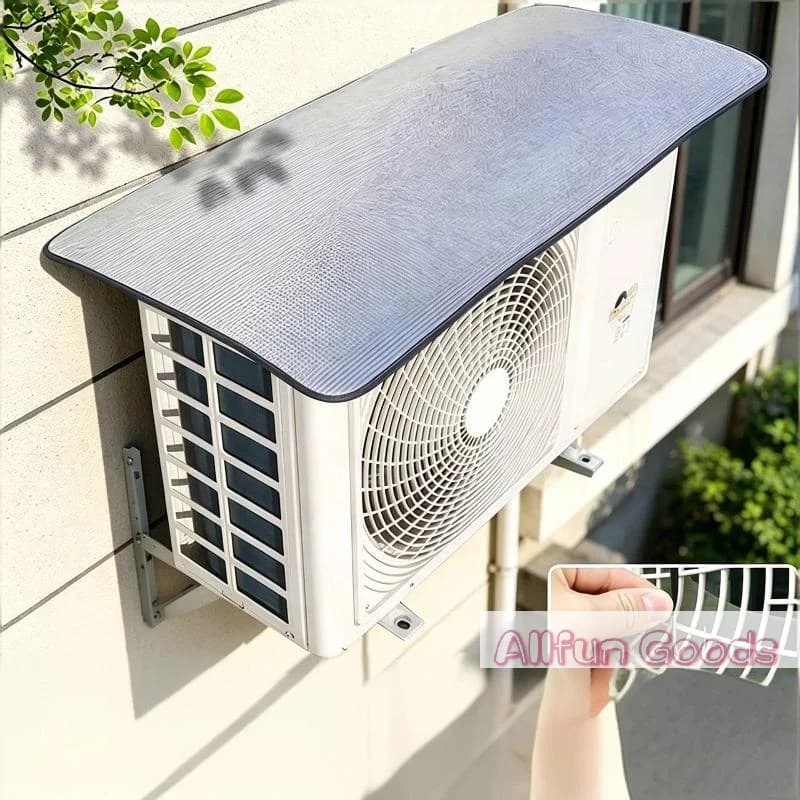 Air Conditioning Cover Outdoor Rainproof Sun-Resistant Aluminum Foil Dust Cover Protective Sleeve With Elastic Band Lifting Loop